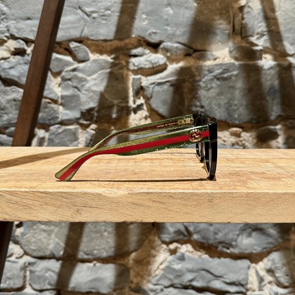 Gucci GG0034 Black Frame Glitter Web Branch Sunglasses - Picture 5 of 13